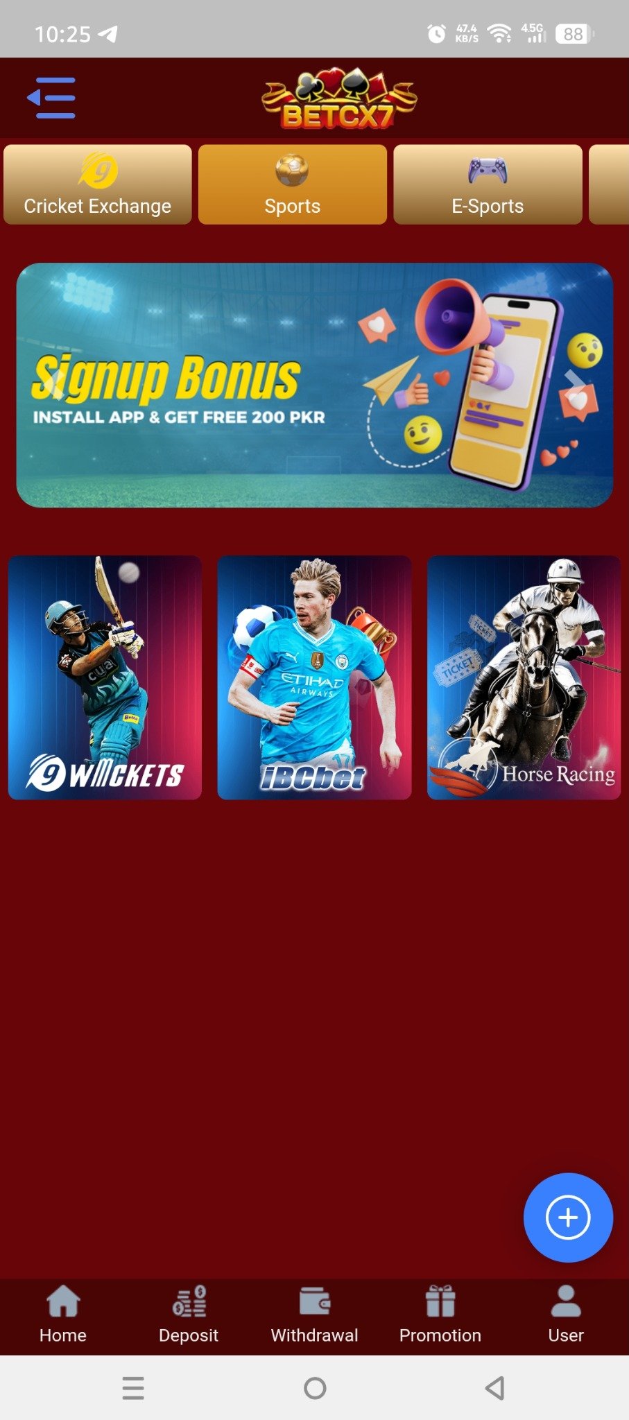 BetCX7 app screenshot 3